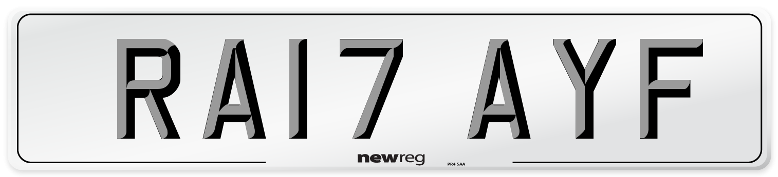 RA17 AYF Number Plate from New Reg